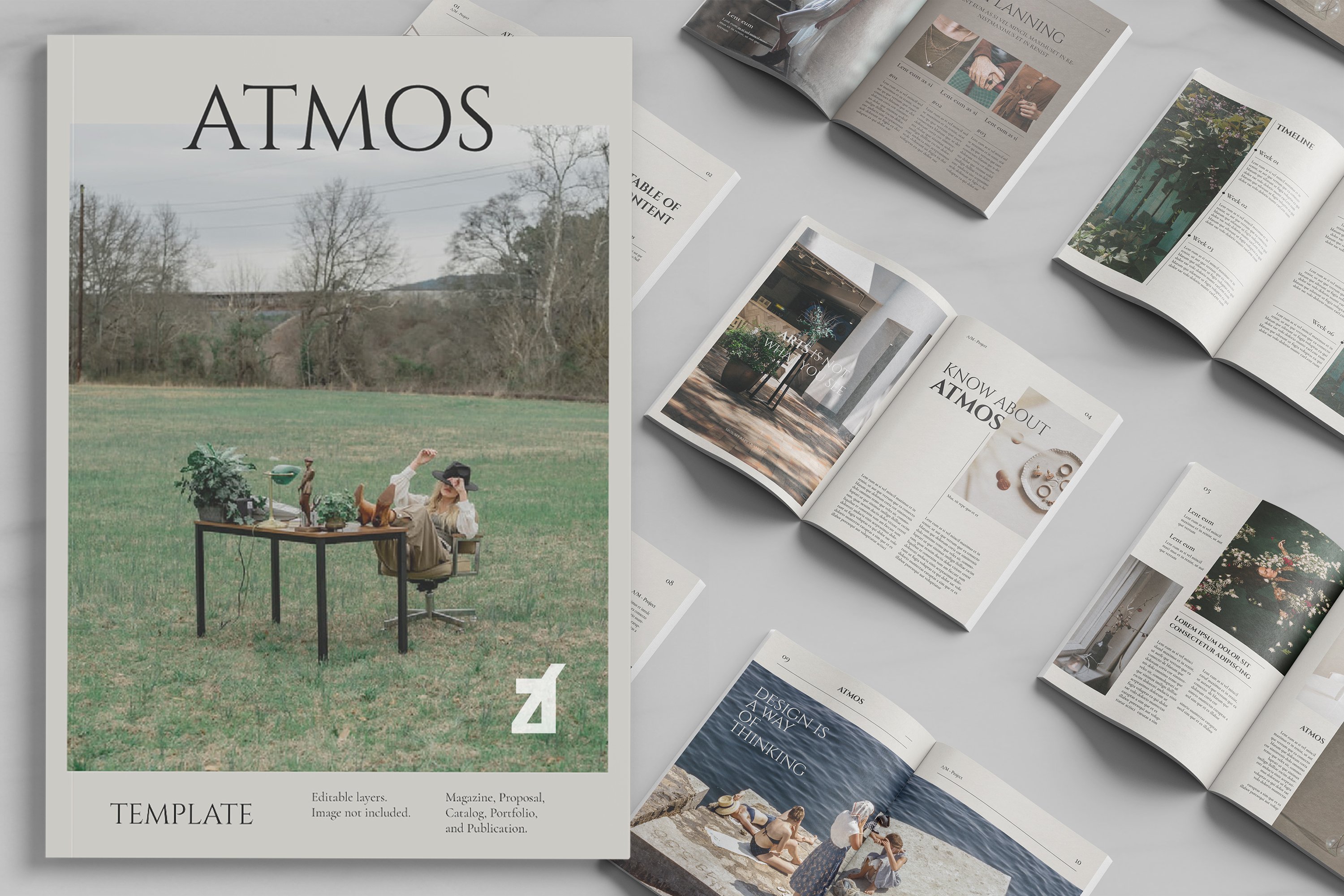 多用途的目录作品集杂志画册设计模板