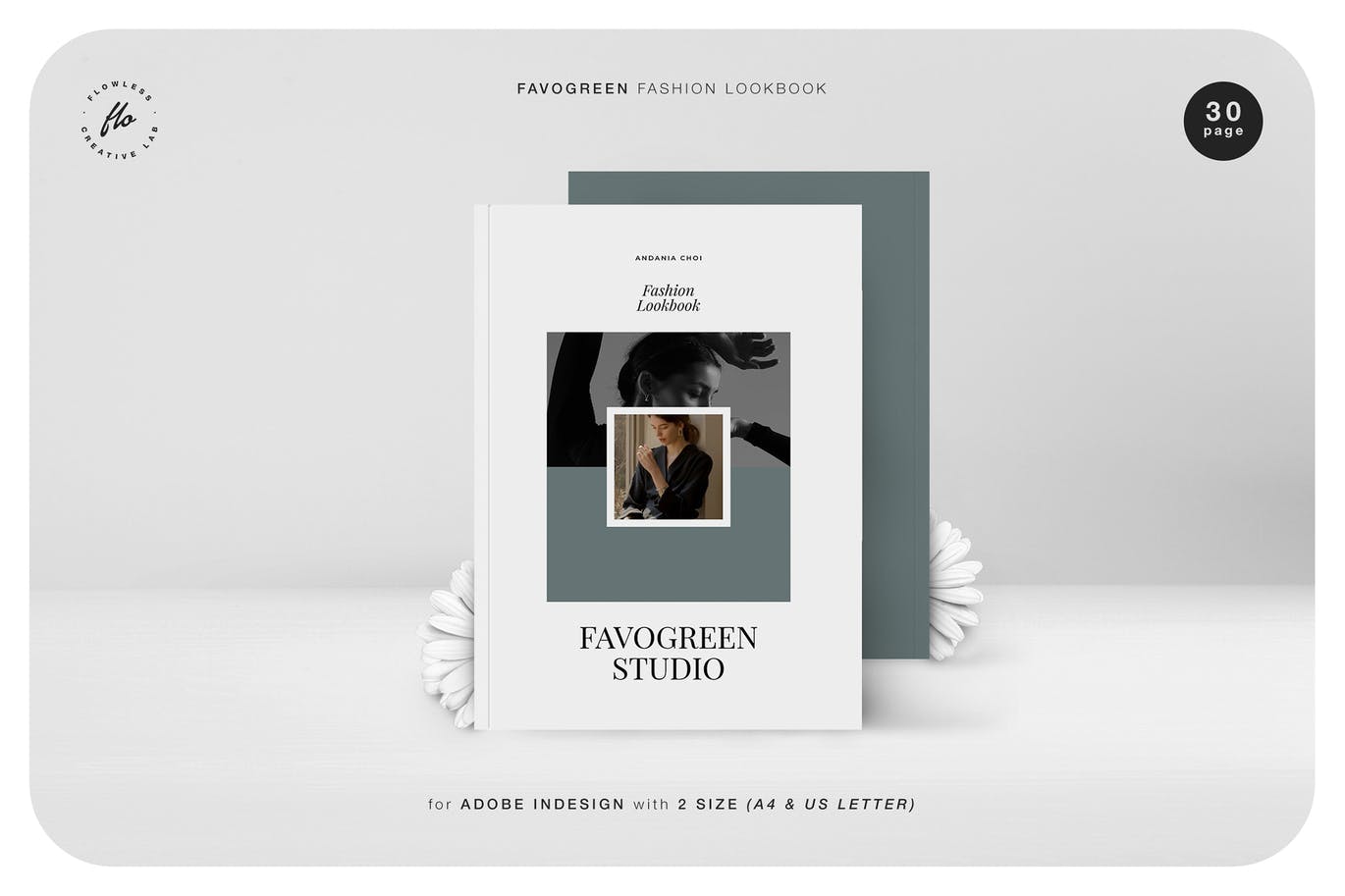 30页A4时尚极简主义摄影作品集品牌手册画册宣传册杂志设计模板