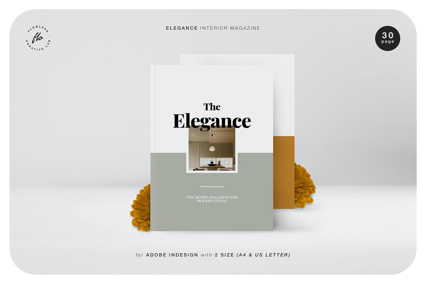 30页A4时尚简约室内设计装修品牌手册画册宣传册杂志设计模板