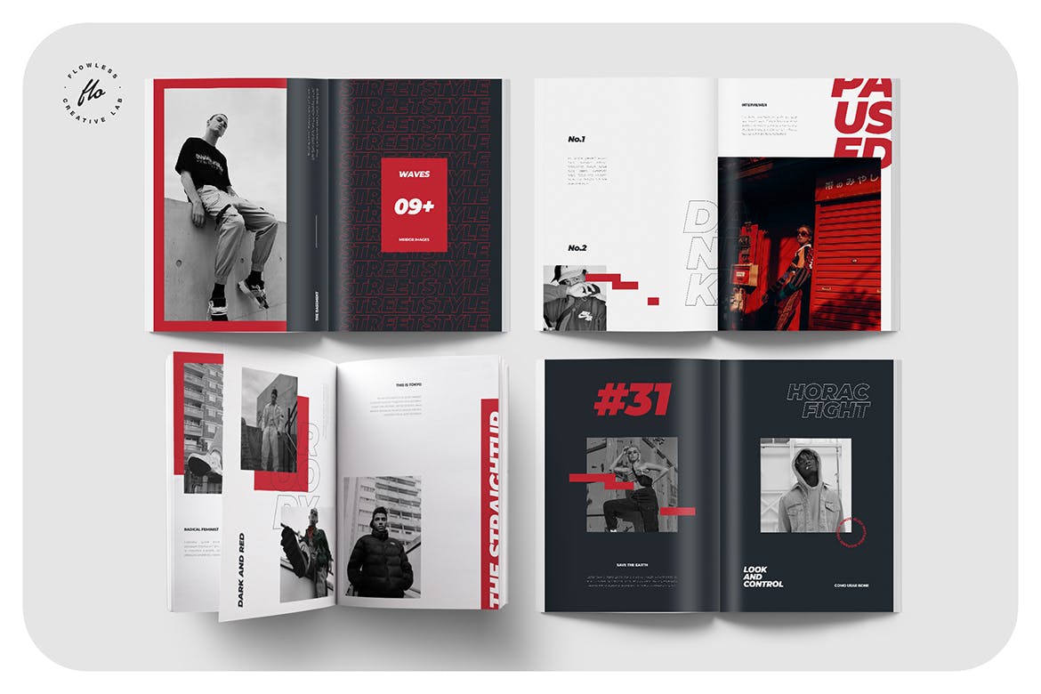 街头编辑形象书画册模板（indd）