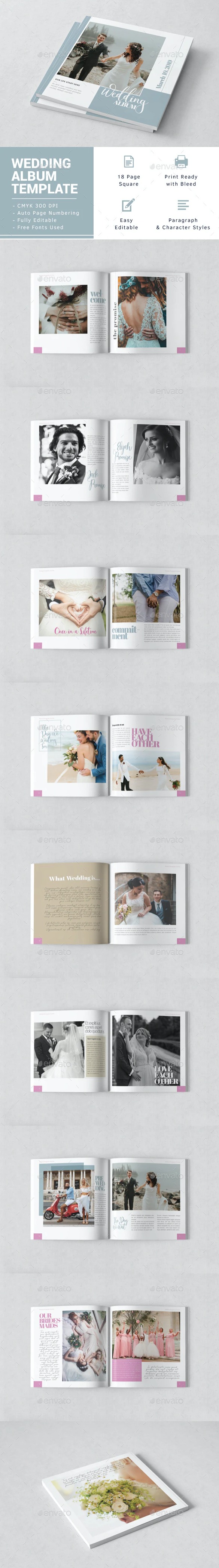 白色简约风格婚礼相册设计模板