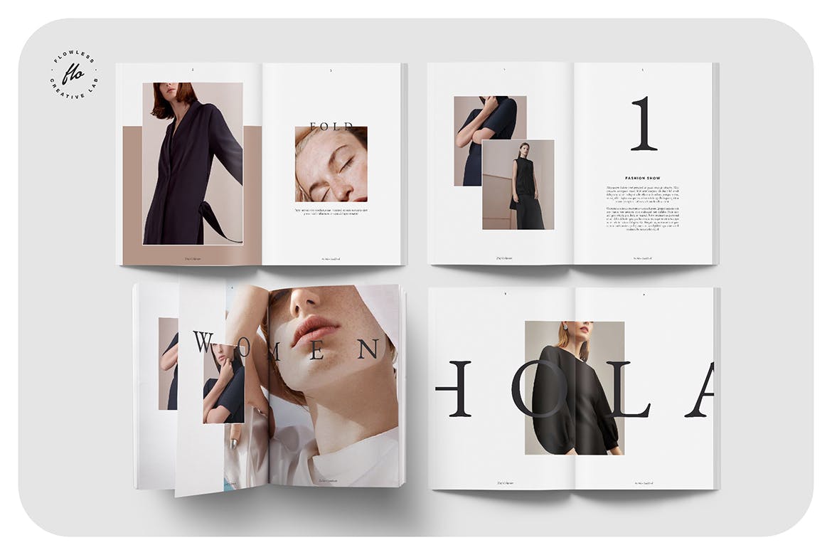 时尚的服饰品牌产品画册手册模板下载（indd）