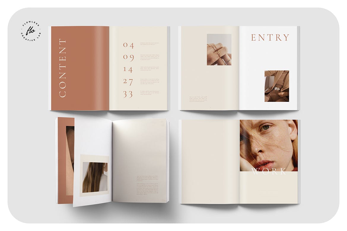 玫瑰装编辑手册画册模板