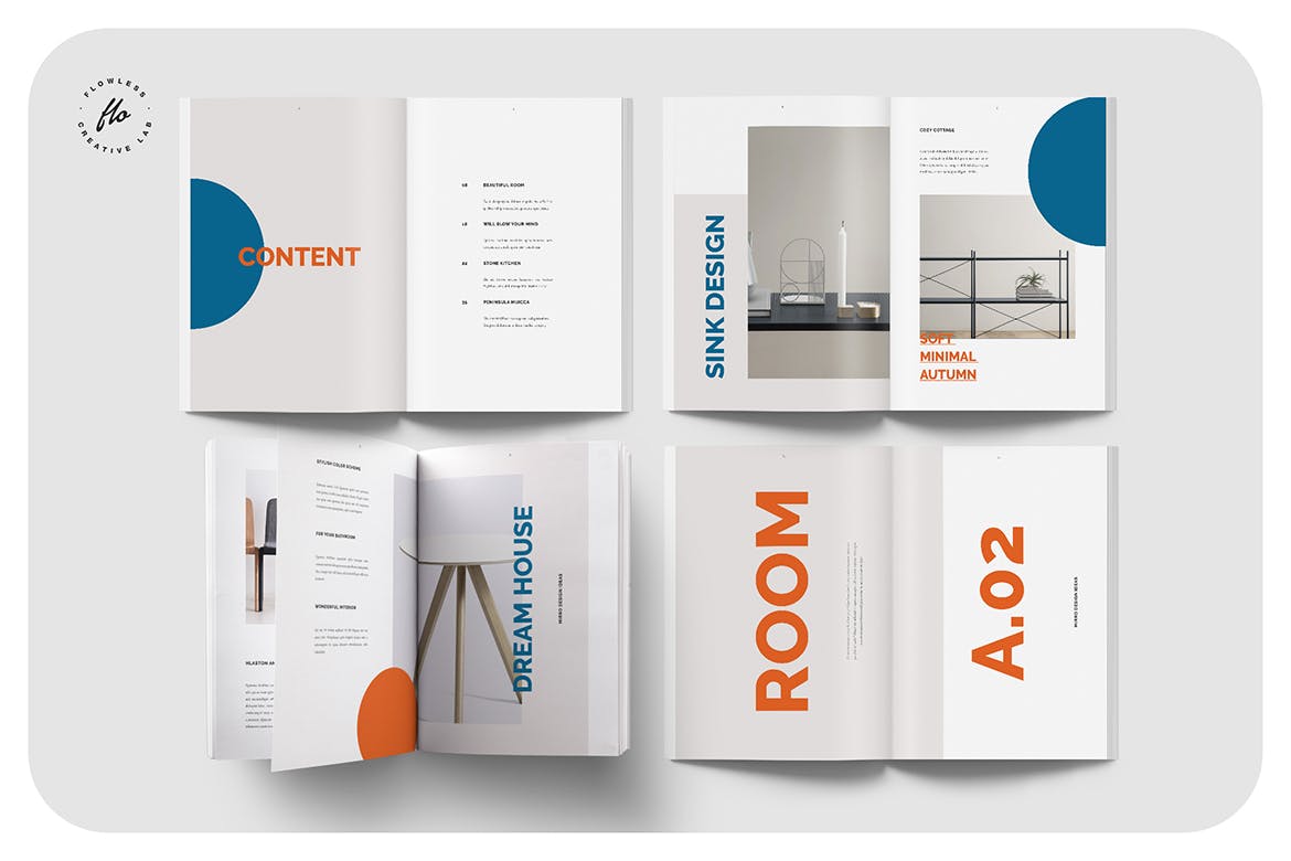 简单的家具杂志画册模板（indd）
