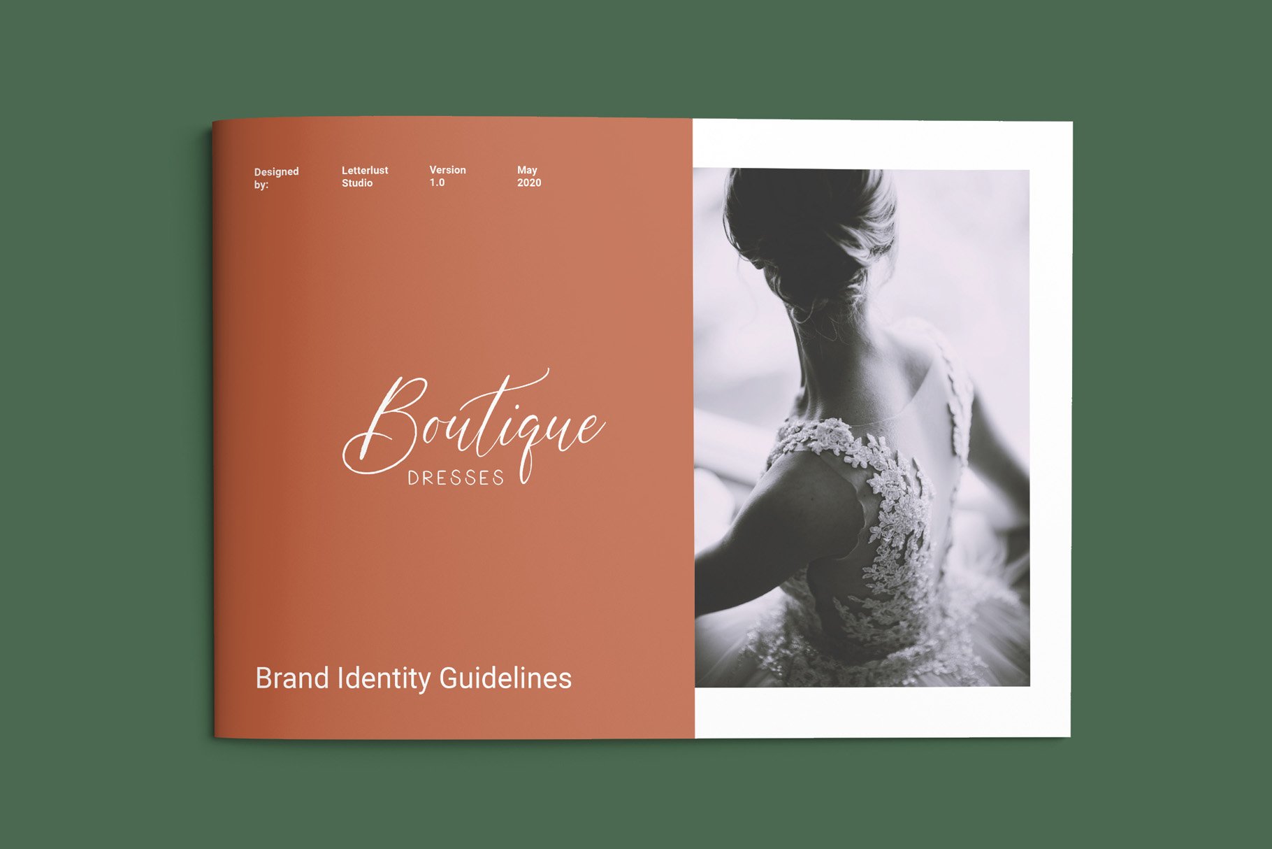 黄褐色品牌指南/婚礼杂志画册设计模板