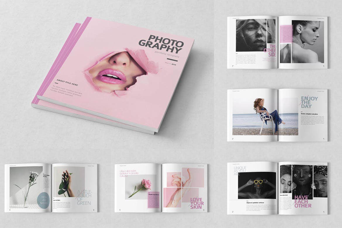 摄影作品集正方形画册模板下载