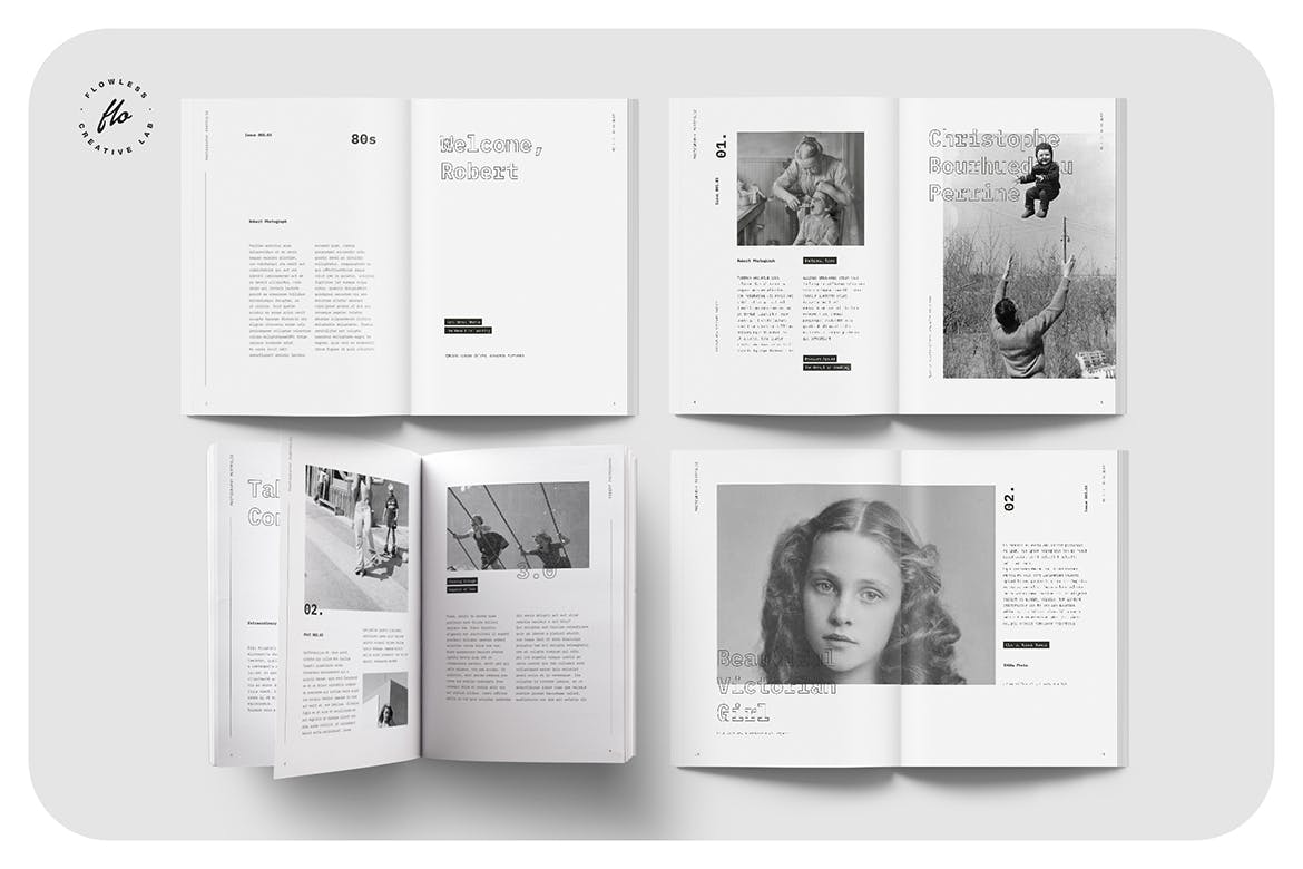 维多利亚复古摄影作品集画册杂志模板（INDD）