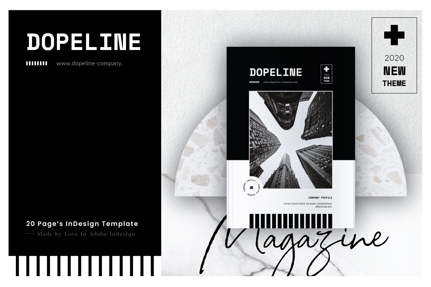 时尚极简的生活方式&企业宣传杂志画册模板