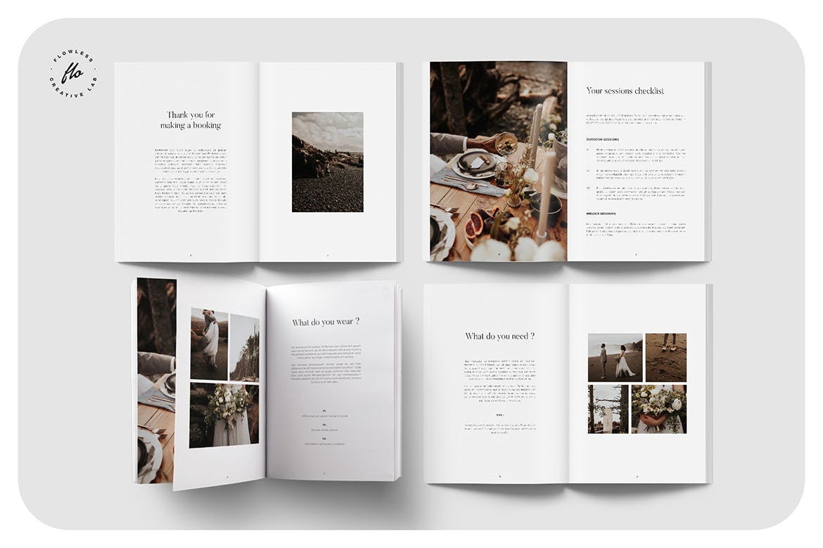 婚纱摄影指南手册画册模板（INDD）