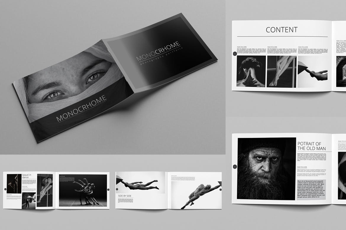单色摄影作品集画册模板