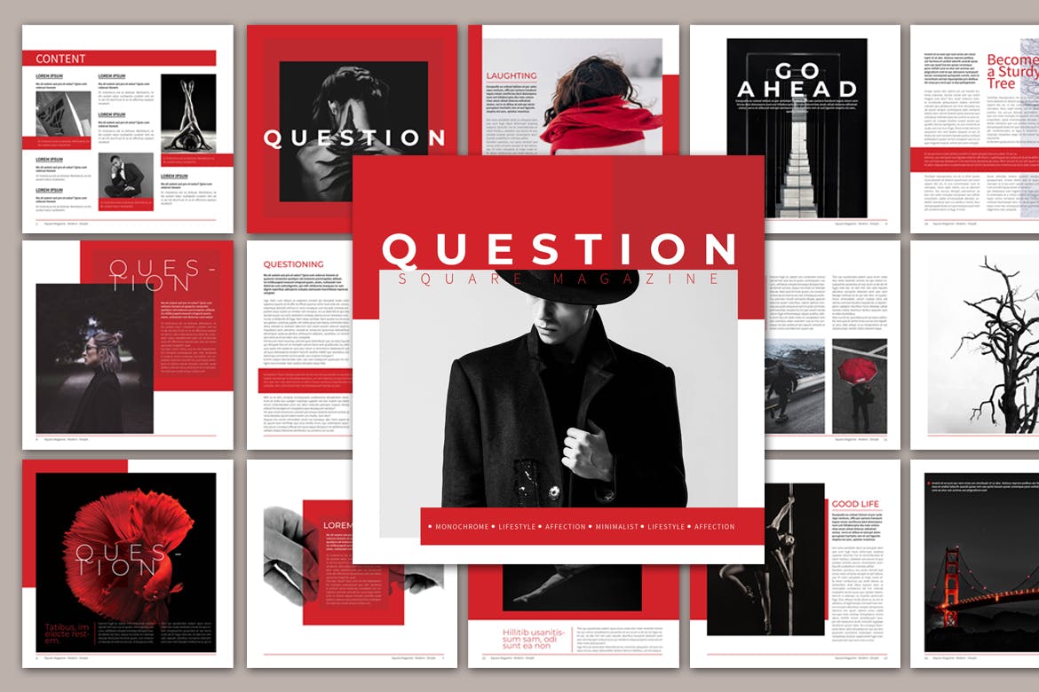 方形时尚大图摄影杂志模板下载（INDD）