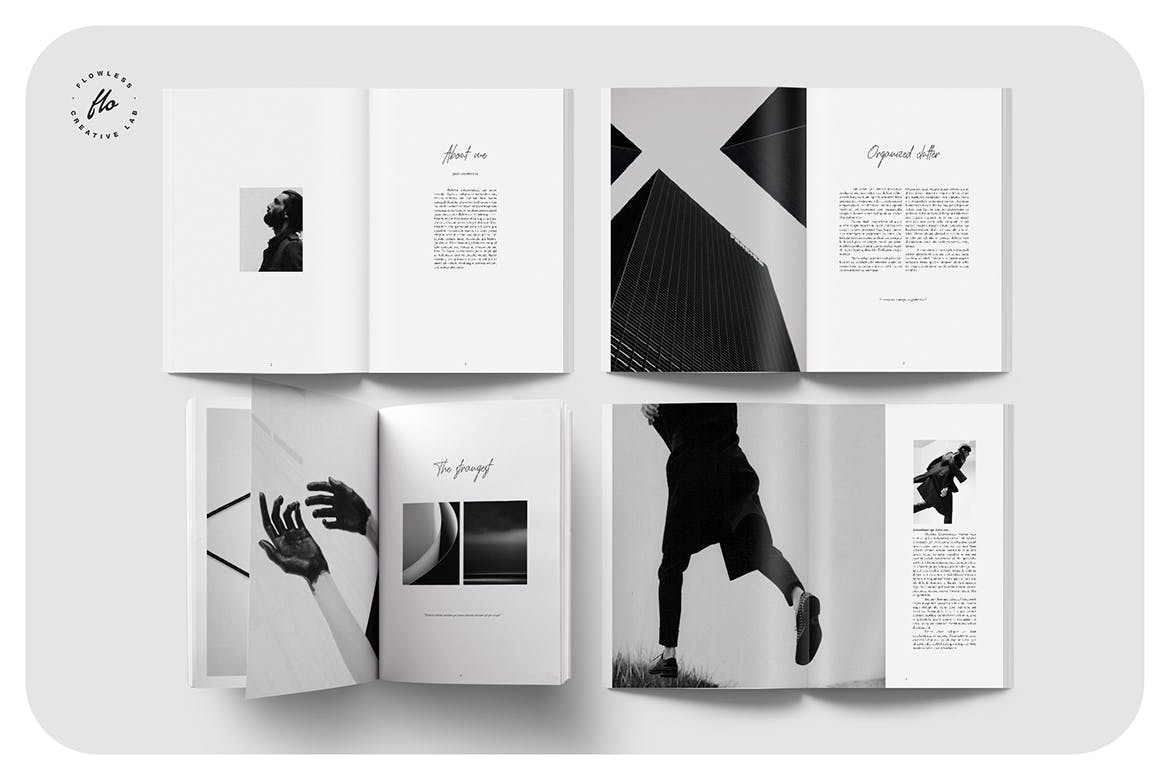 时尚简约的摄影杂志画册模板下载（INDD）