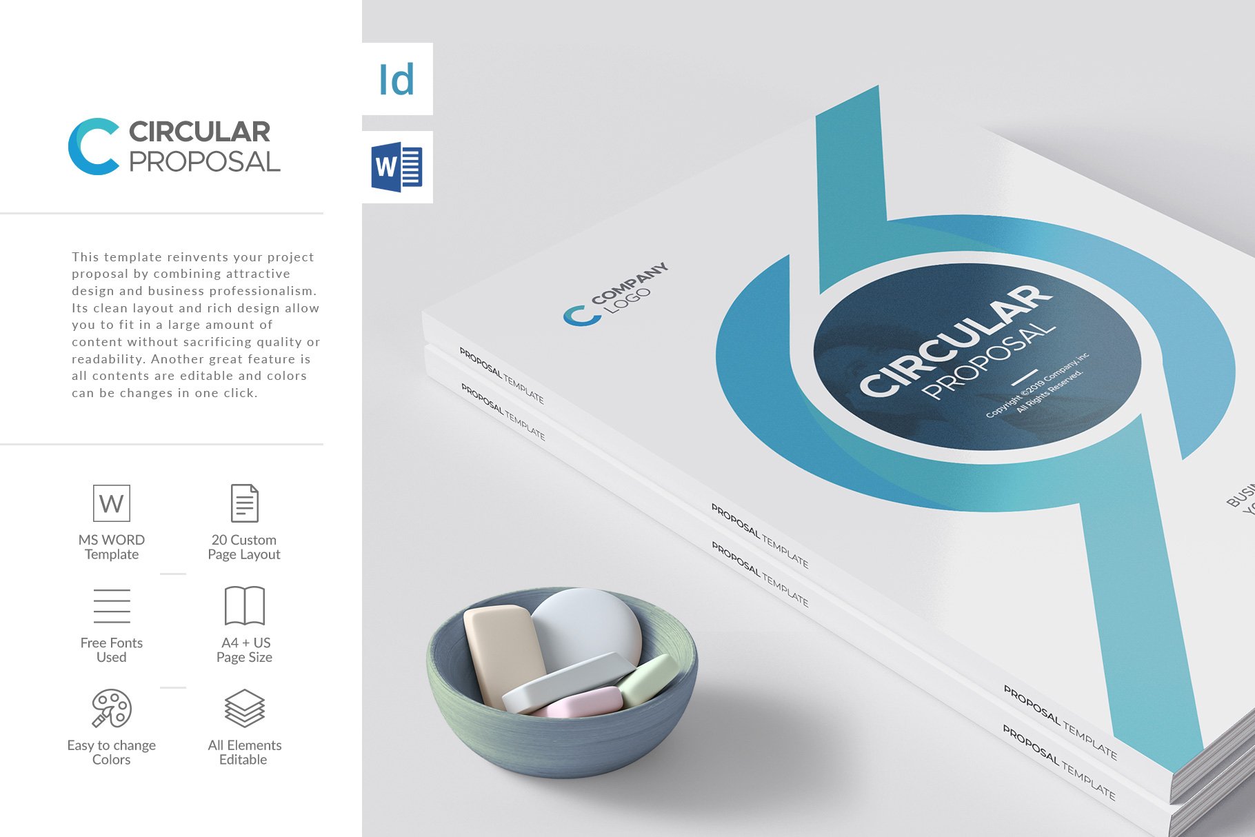 4款企业用途商业提案杂志画册设计模板集