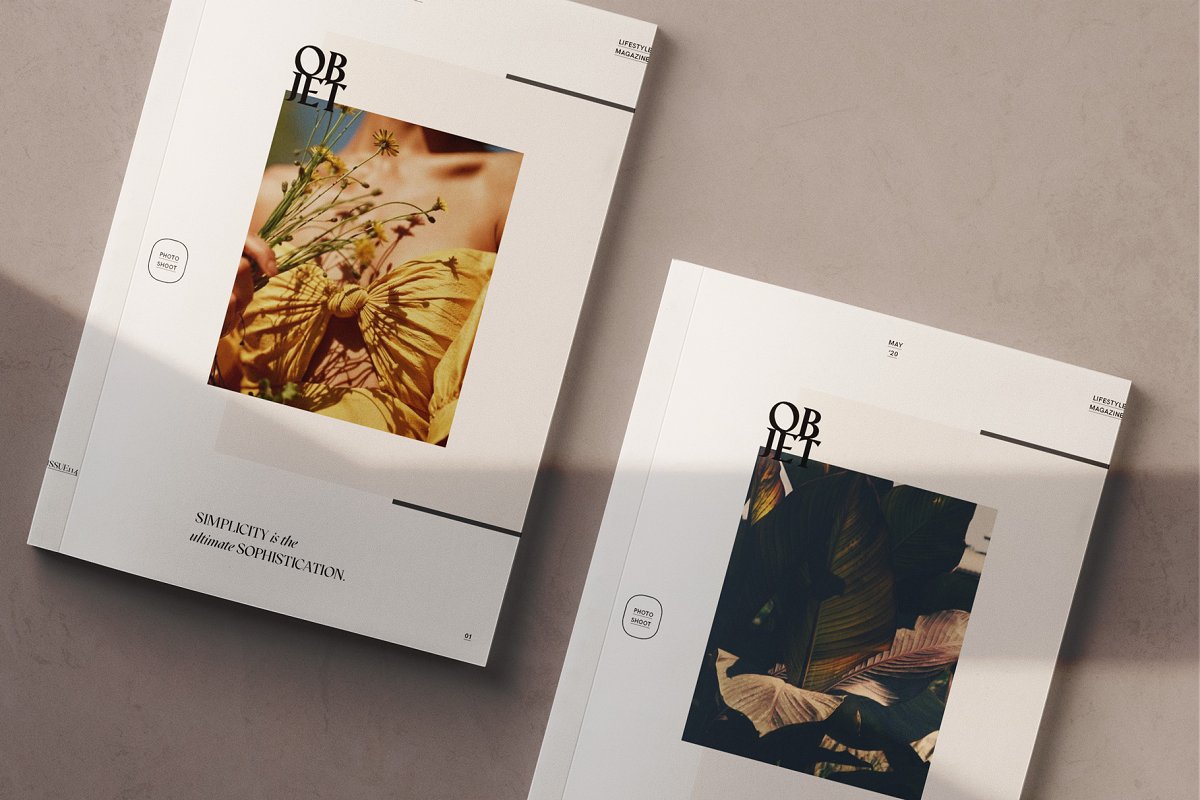 简约风格时尚生活杂志画册设计indd模板