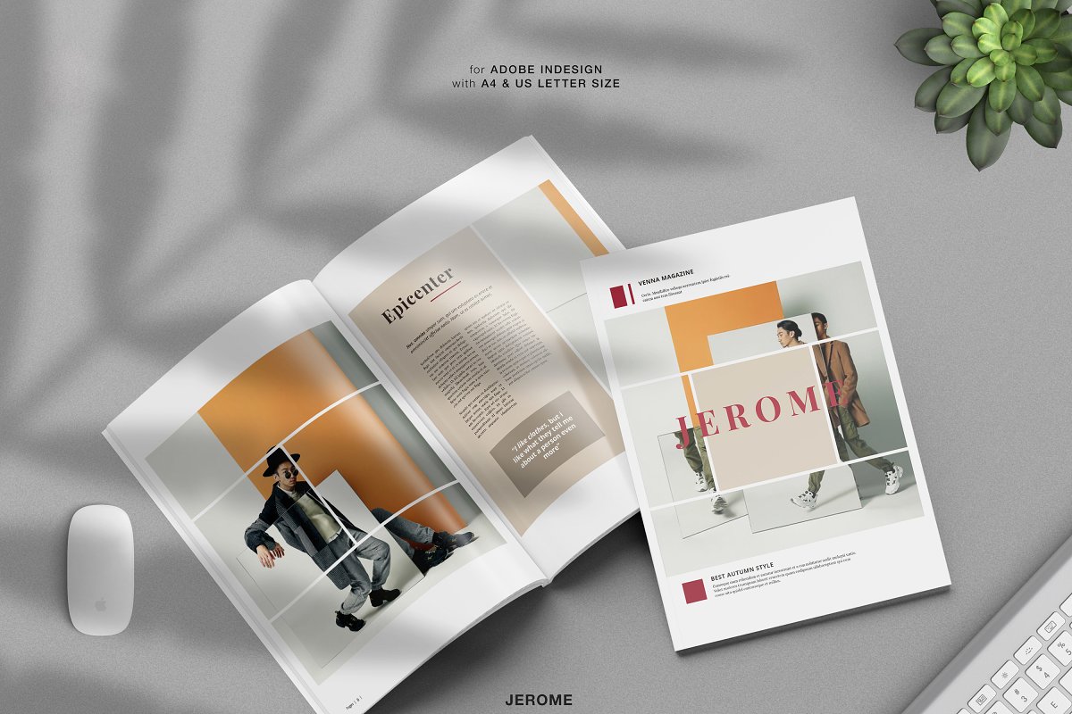 极简主义服装杂志画册设计模板