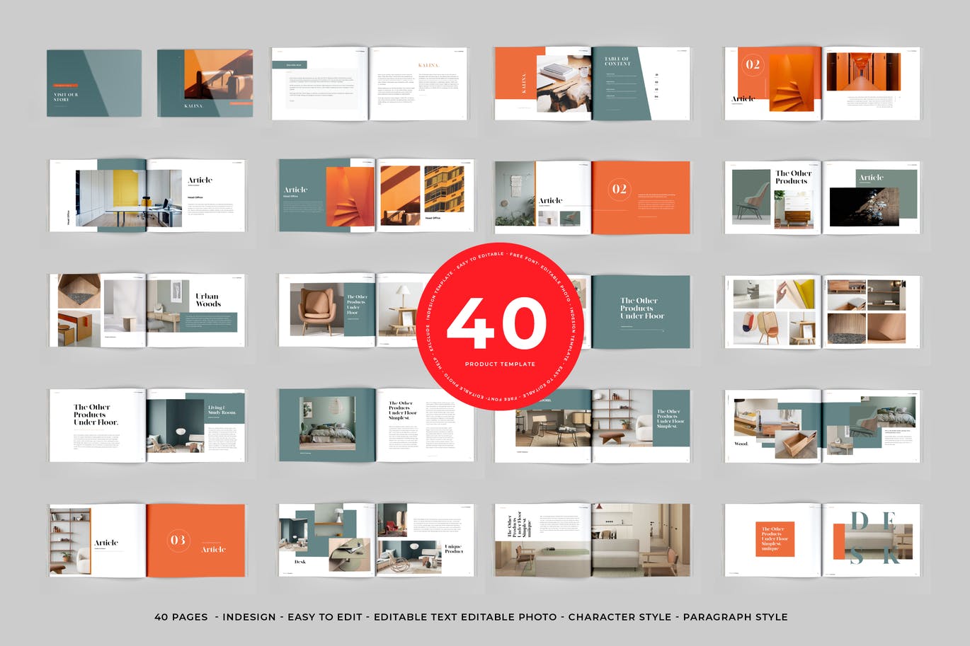 40页高端产品目录手册画册宣传册杂志设计模板-indd