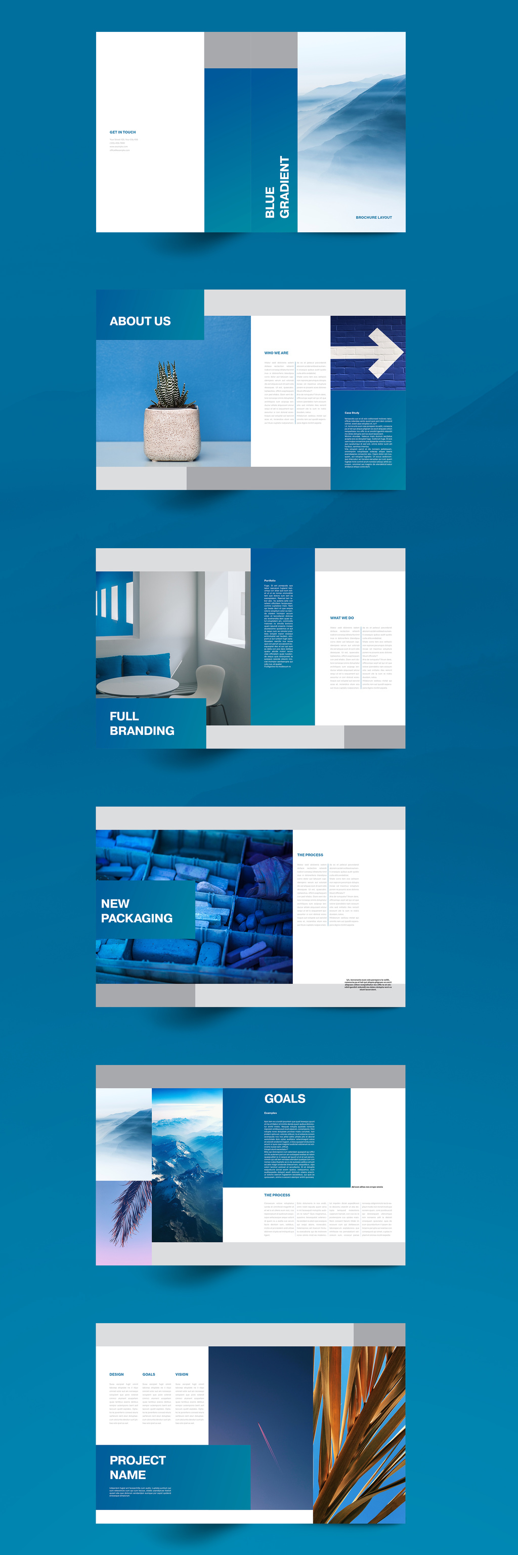 蓝色企业宣传册/业务手册设计模板