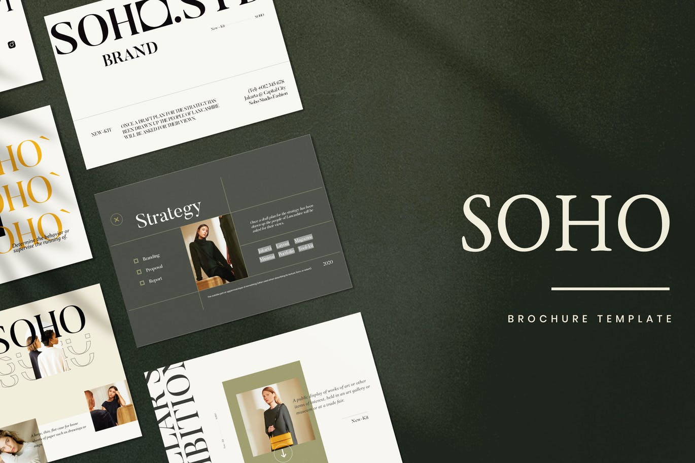 30页复古服装设计品牌手册宣传手册画册杂志VI设计模板-PSD