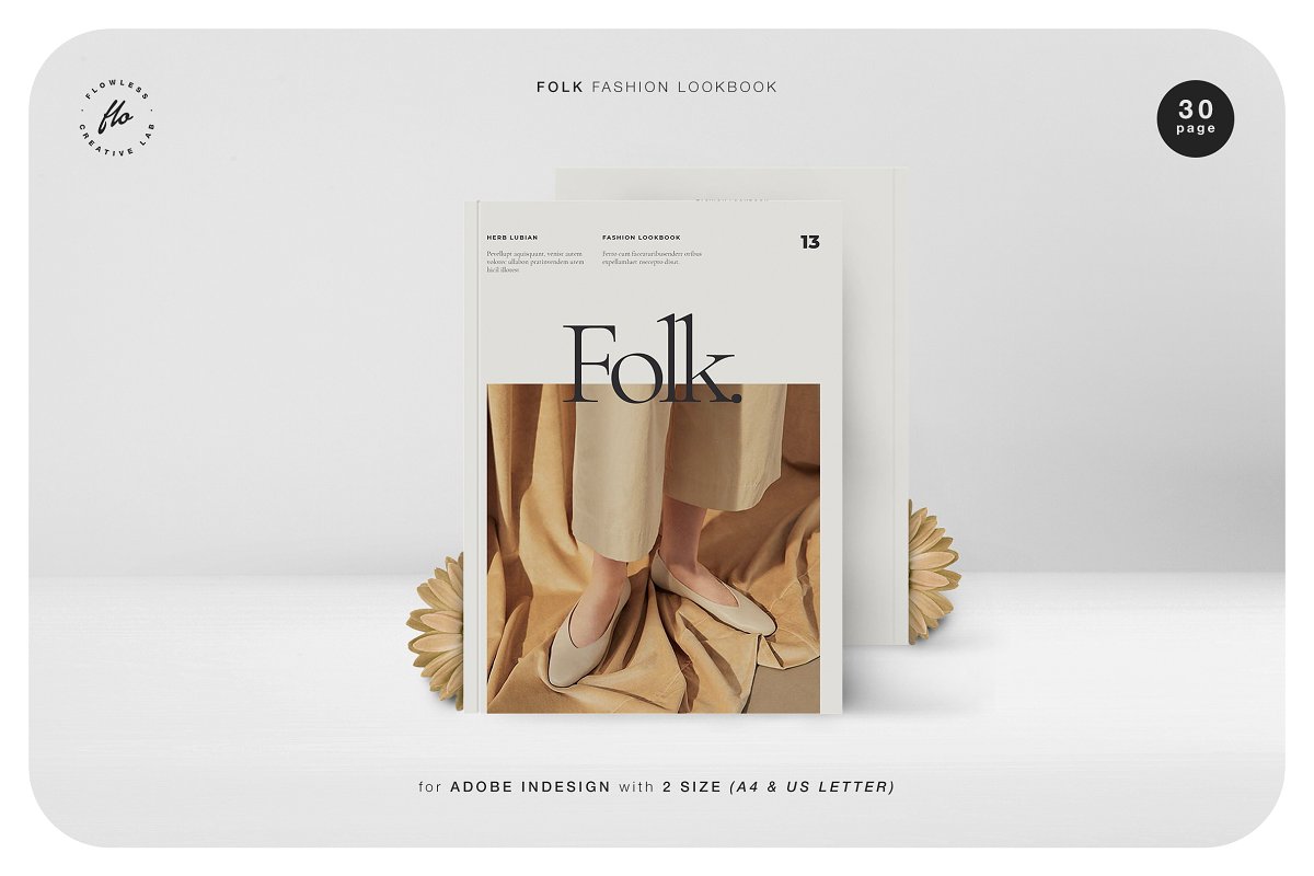 时尚现代的服装品牌杂志设计模板[INDD]