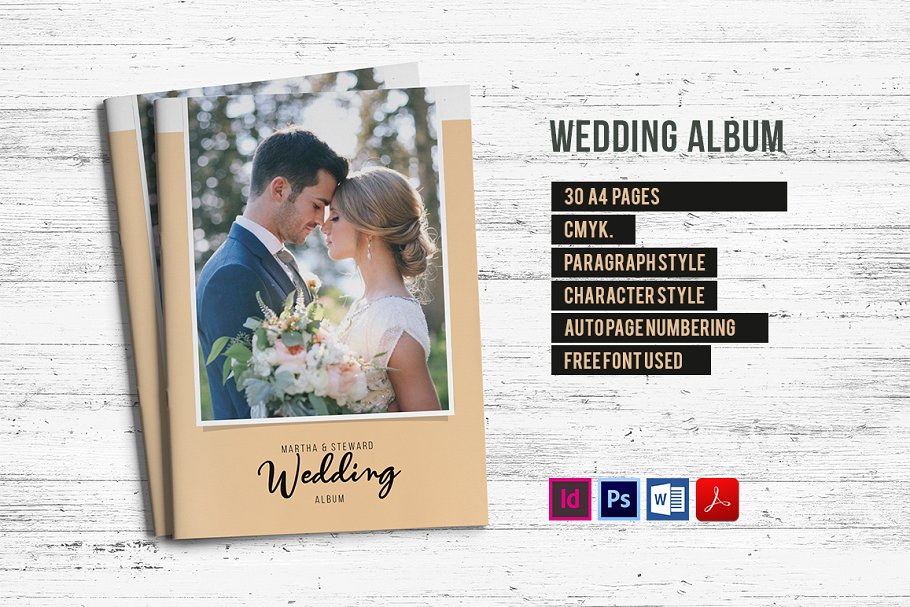 现代时尚的婚礼相册杂志图册模板