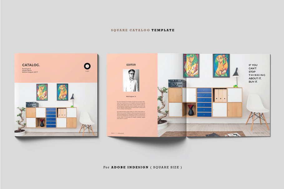 产品目录/室内设计/家居杂志方形画册模板