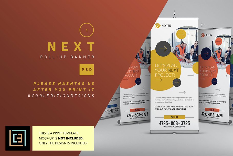 易拉宝广告模板 Next – Roll-Up Banner 1