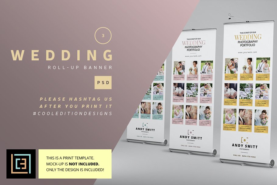 婚礼易拉宝模板 Wedding – Roll-Up Banner 3