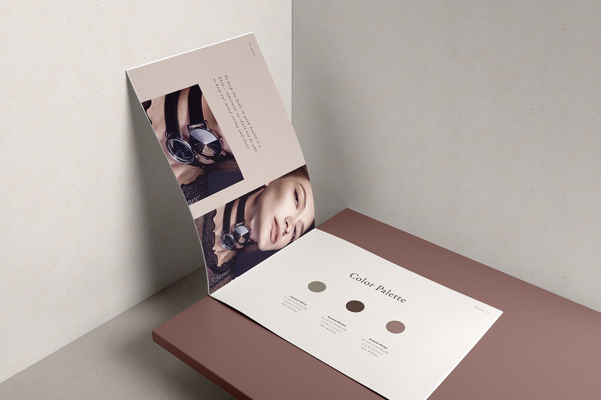 极简主义的品牌指南手册InDesign模板