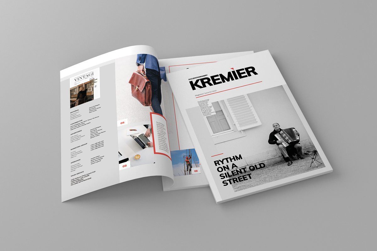 时尚简约多用途的杂志画册设计模板