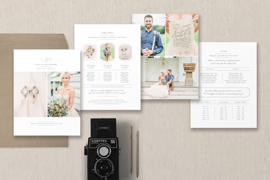 婚礼手册模板 Wedding Photographer Price List