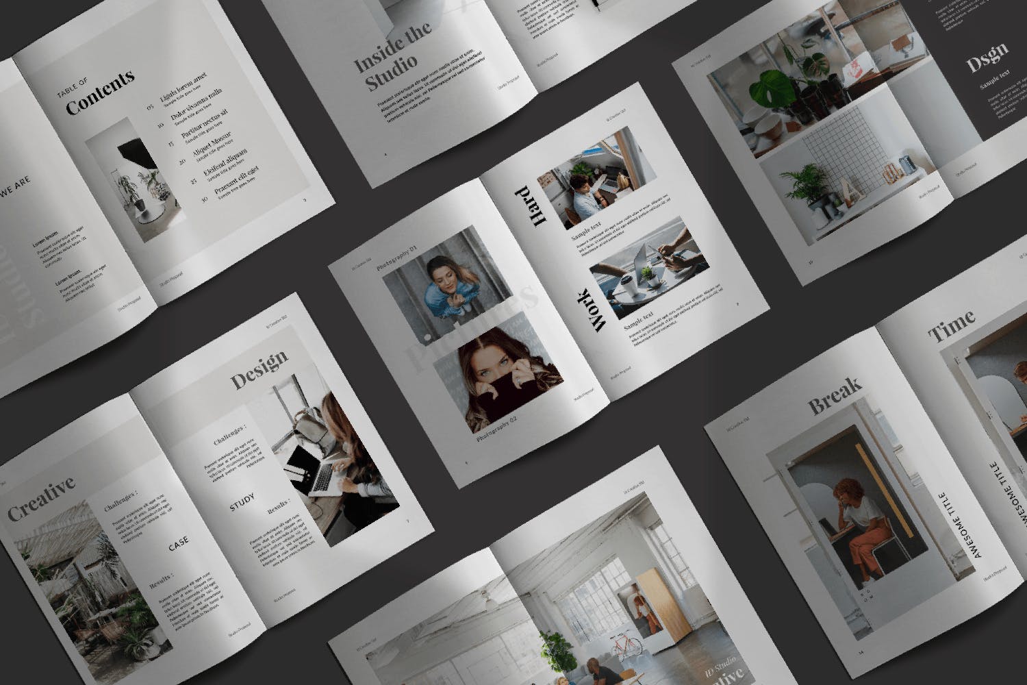 极简主义大图创意画册模板 Minimal Business Creative Proposal[indd]