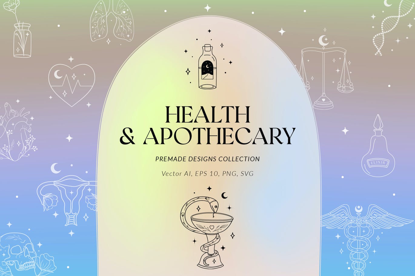 神秘抽象符号背景底纹纹理集合-AI, EPS, PNG, SVG