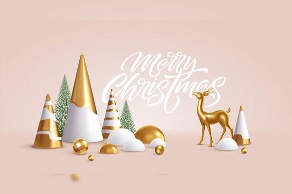 金色圣诞饰品圣诞背景[EPS]