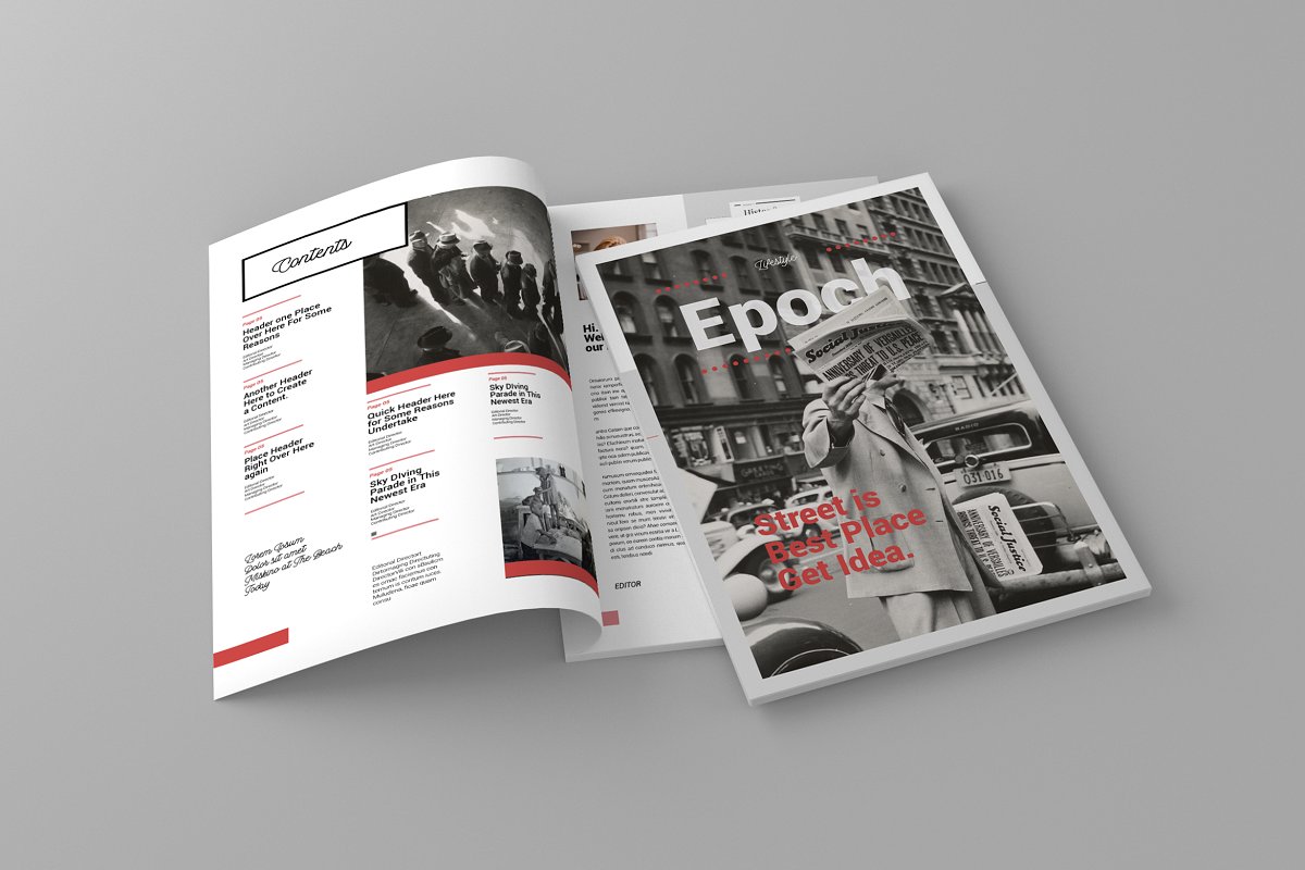 复古时尚的杂志画册设计模板