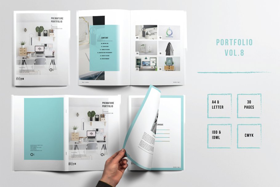 简约多用途的企业手册InDesign模板