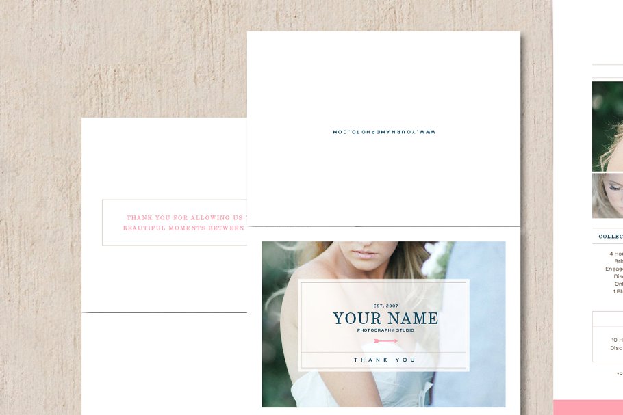 杂志风格感恩卡模板 Thank You Card Template