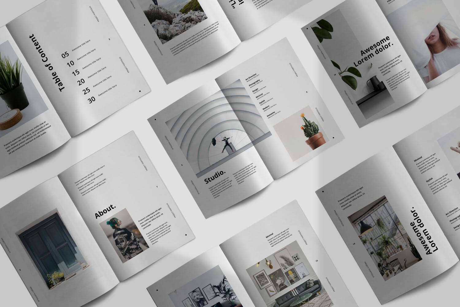 绿植极简主义高端画册模板下载[indd]