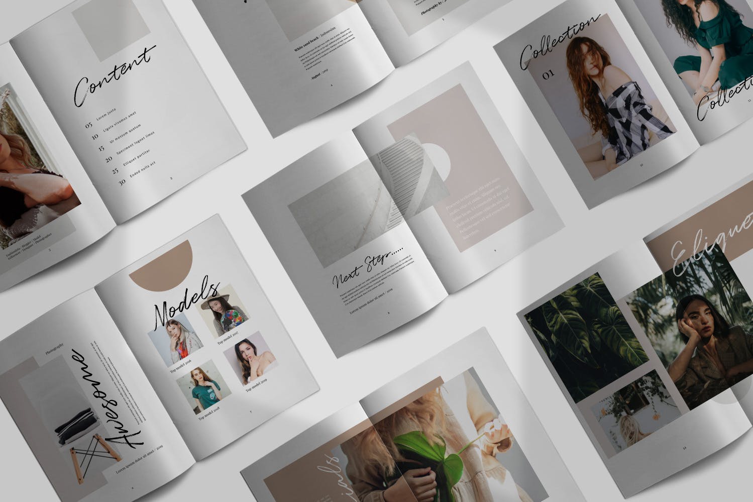 极简主义产品目录画册模板下载[indd]