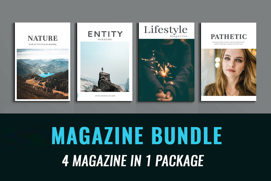 时尚高端多用途的InDesign杂志画册套装