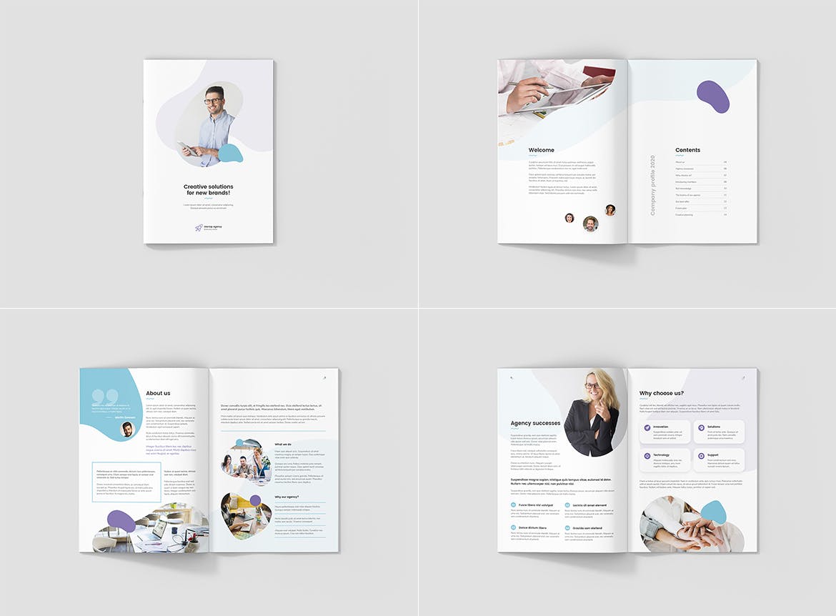 创意工作室或公司打标必备的企业介绍画册模板下载[indd]
