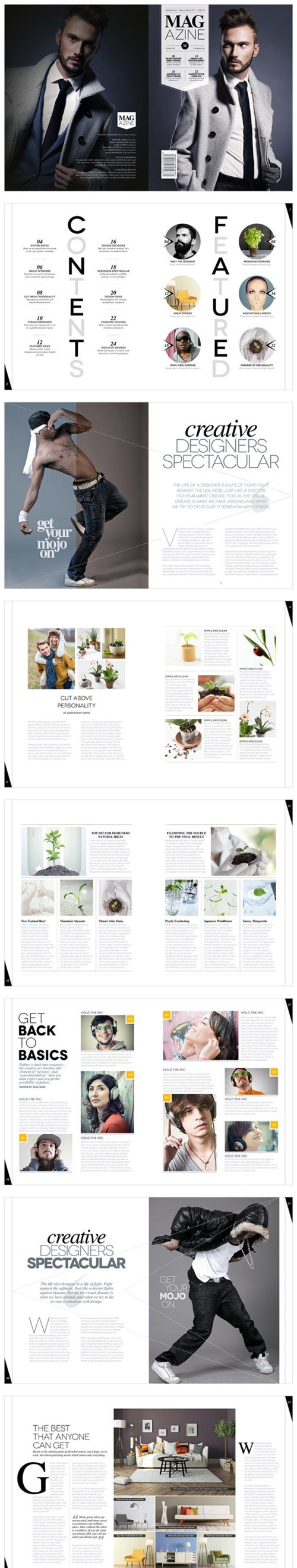 现代时尚模特杂志画册设计模板