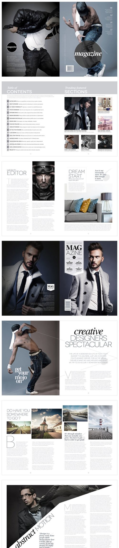 现代时尚的时装杂志画册设计模板
