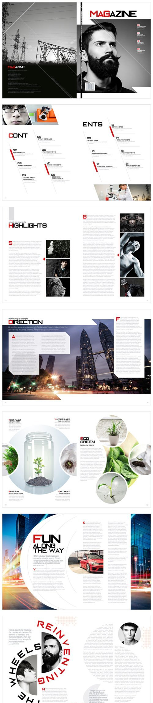 专业时事资讯InDesign杂志画册模板