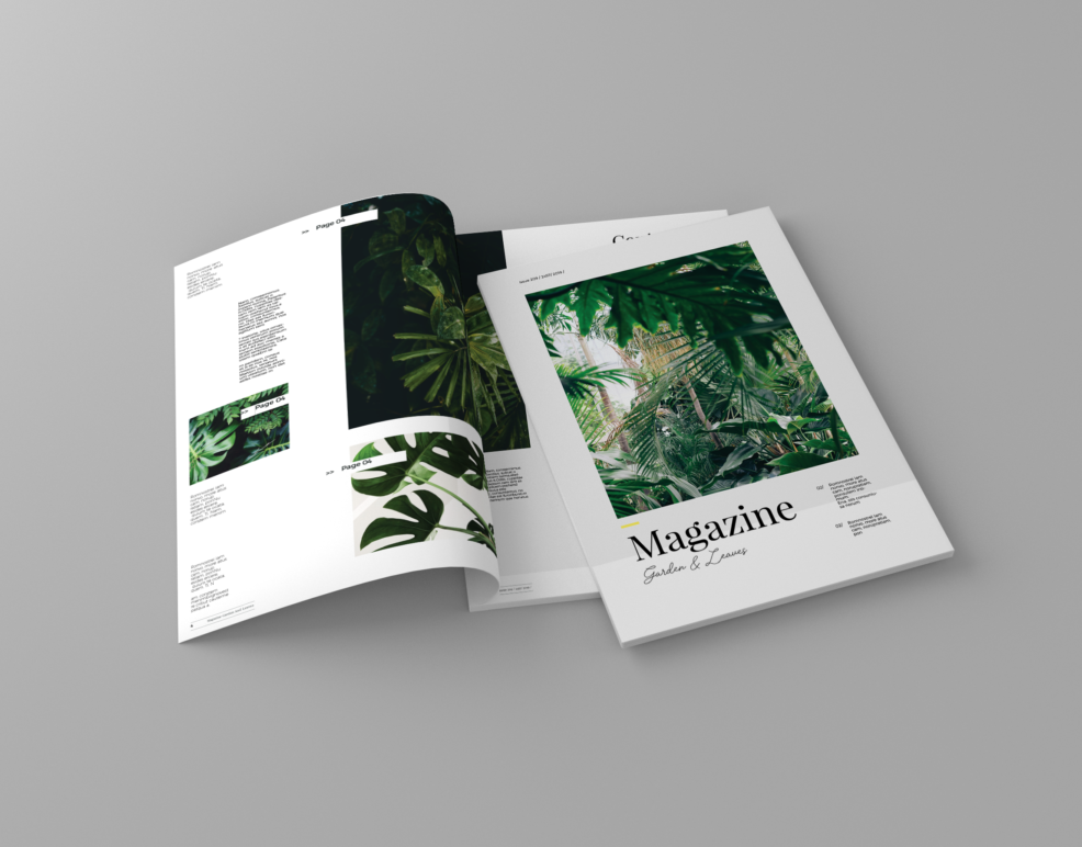 精美植物杂志画册设计Indesign模板