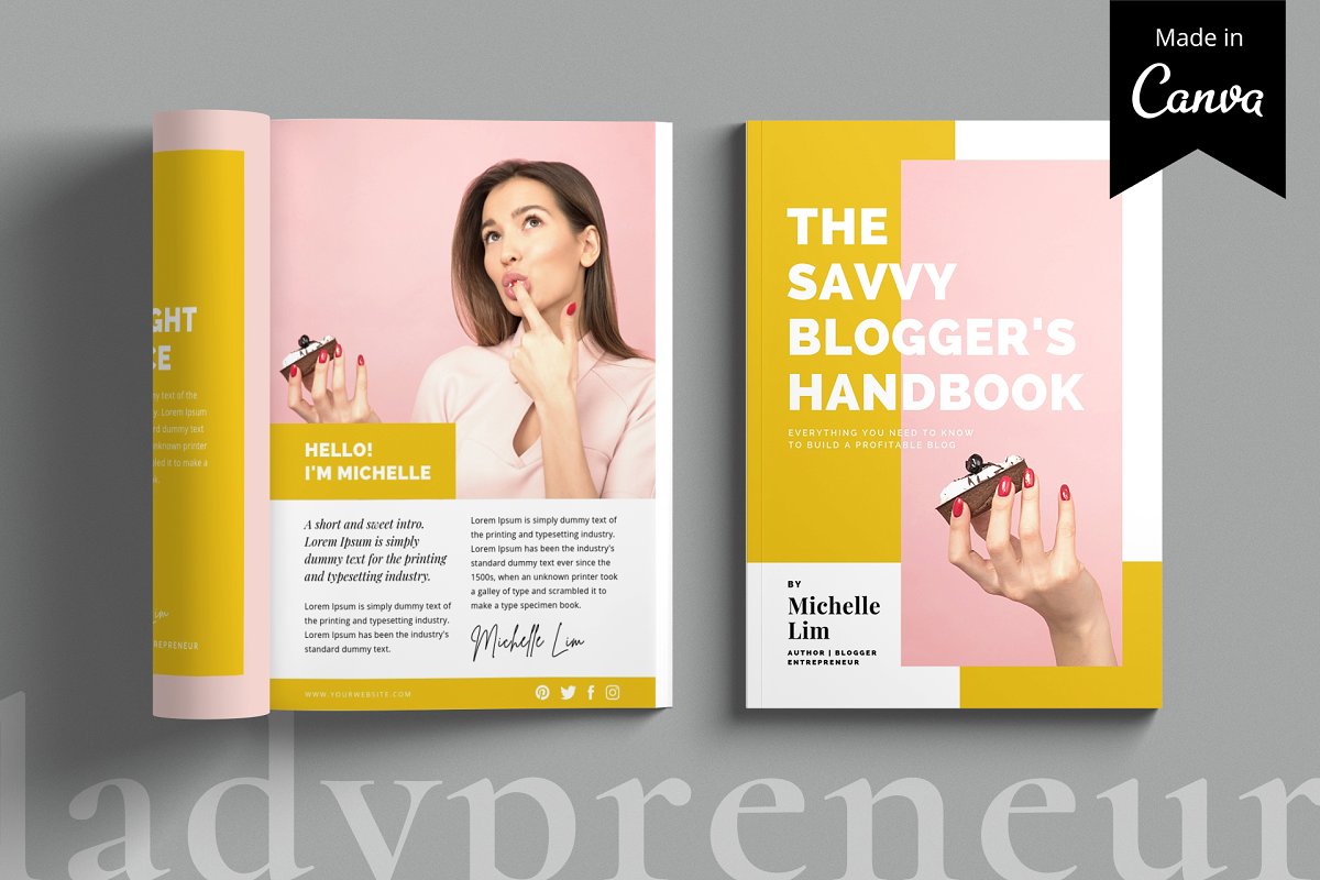 女性时尚主题多用途Canva电子书模板