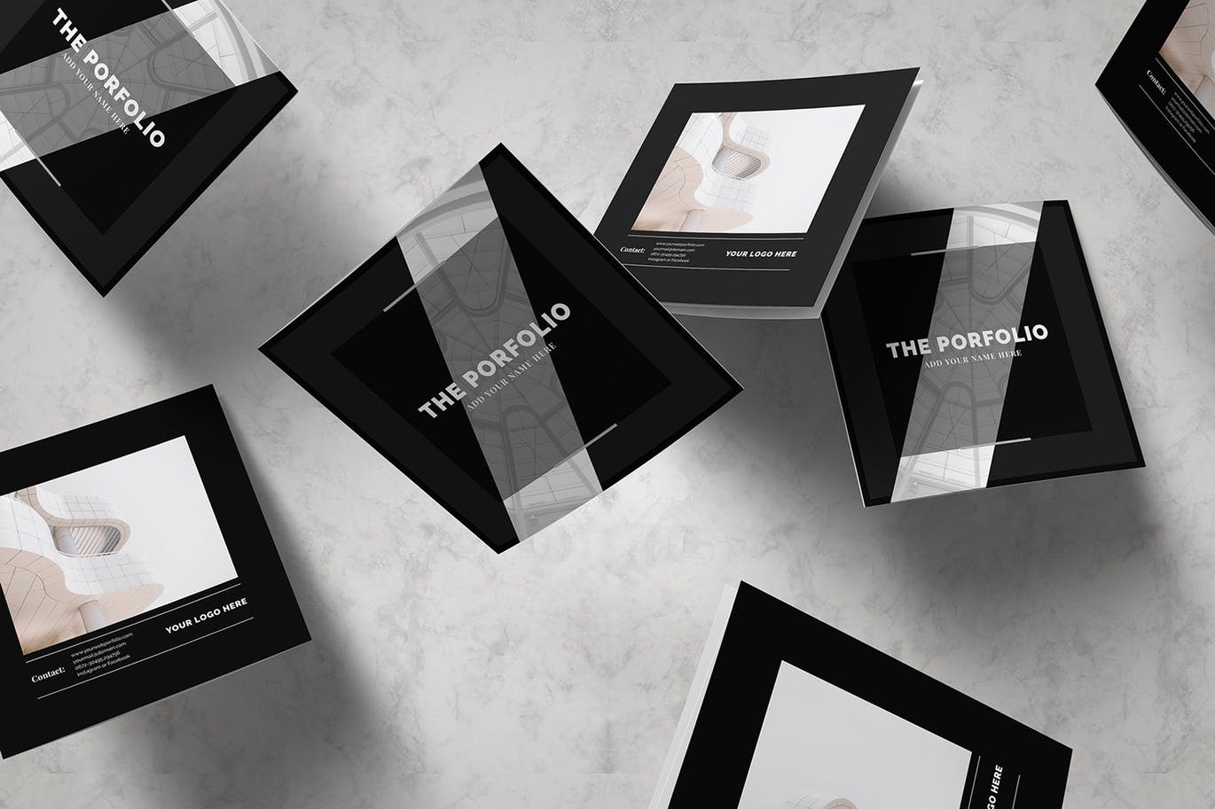 高品质的正方形画册印刷设计宣传画册设计模板