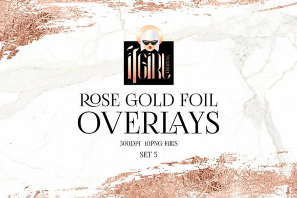 玫瑰金箔抽象边框剪贴画