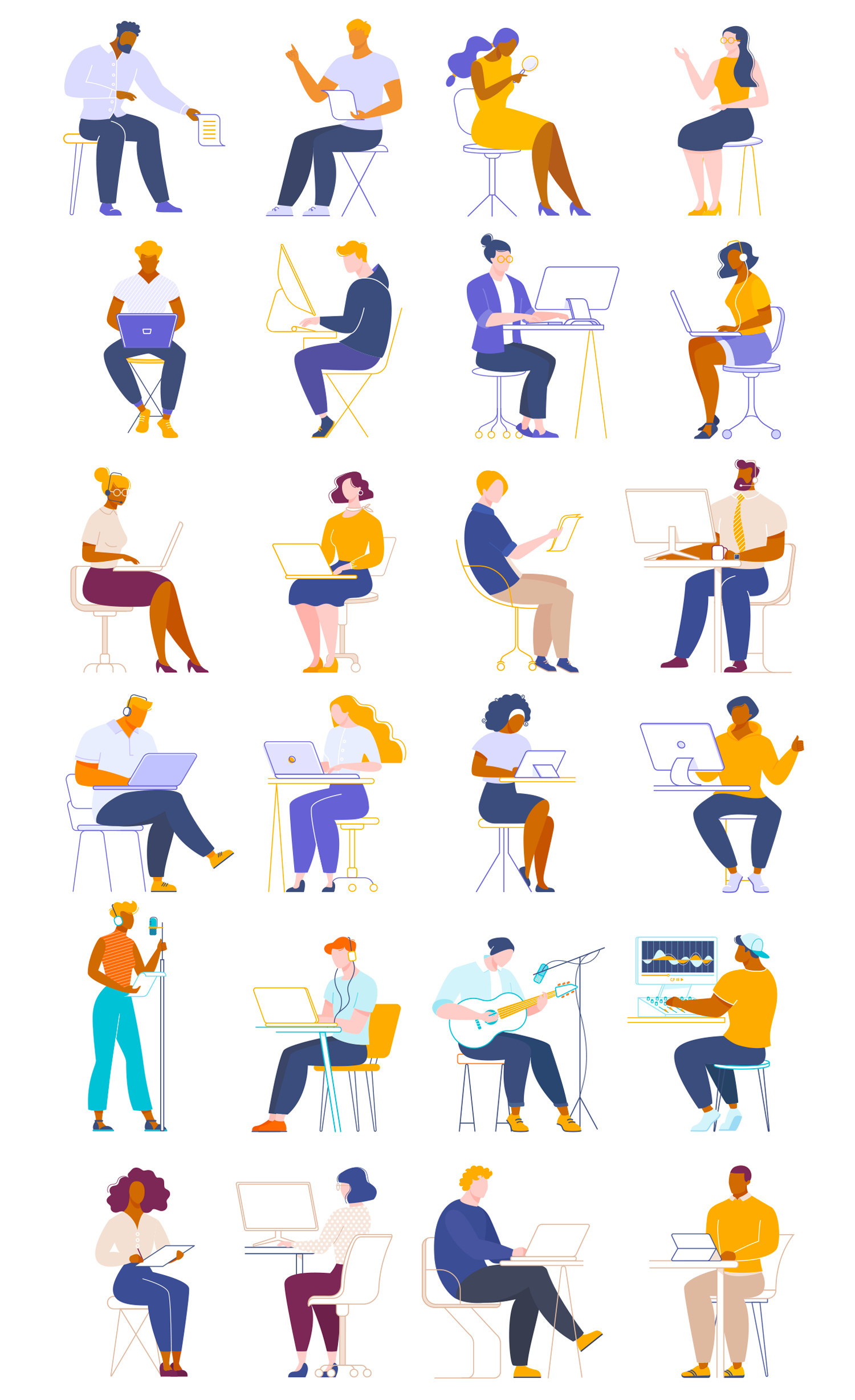 工作场景合作插图