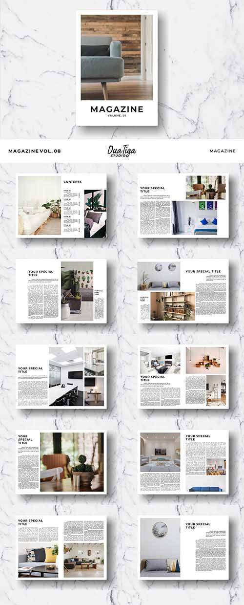 时尚室内设计家居装饰图册设计模板