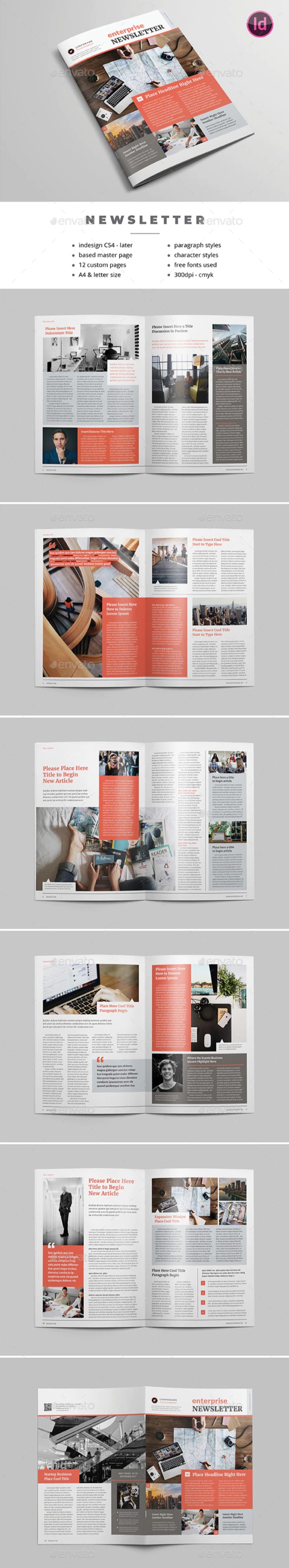 多用途新闻稿/企业杂志图册设计模板